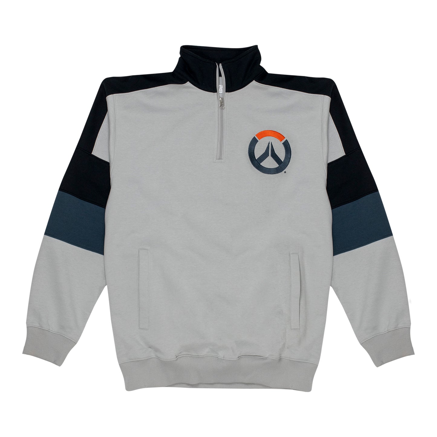 Overwatch 2 Gris 1/4 Cremallera Logotipo Sudadera - Vista frontal