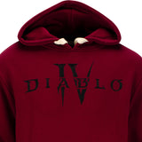 Diablo IV Heavy Weight Patch Pullover Burgund Kapuze - schließen Ansicht nach oben