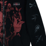 Diablo IV Necromancer Schwarz Zip-Up Kapuze - schließen Up View