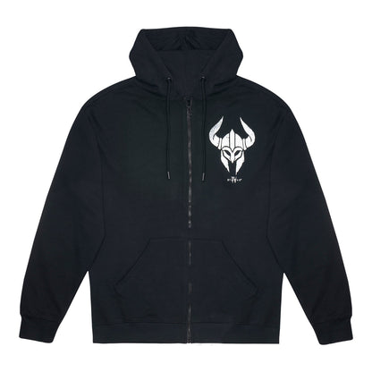 Diablo IV Barbarian Sigil Schwarz Zip-Up Kapuze - Vorderansicht