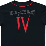Diablo IV Schwarz Baseball Trikot - schließen Ansicht von oben
