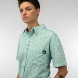 Overwatch Pachimari Blau Button-Up Hemd - Modell schließen-Aufsicht