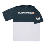 Overwatch 2 Logo Weiß  Colour Block T-Shirt - Vorderansicht mit Ärmeldesign