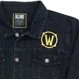 World of Warcraft Denim Schwarz Jacke  - Vorderseite schließen-Ansicht von oben