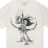 Warcraft Samwise Sketch Night Elf Tan T-Shirt - schließen Up View