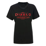 Diablo Unsterbliche Damen Schwarz T-Shirt - Frontansicht mit Diablo Unsterblich Logo