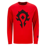 World of Warcraft Horde Rot Langärmelig  T-Shirt  - Frontansicht