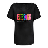 Blizzard Entertainment Pride Logo Women's Schwarz T-Shirt  - Vorderansicht