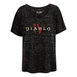 Diablo IV Women's Schwarz Marbled Slouchy T-Shirt - Vorderansicht