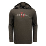 Diablo IV Grau Logo Kapuze Langärmelig T-Shirt  - Vorderansicht