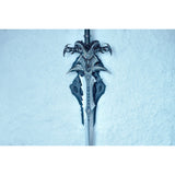 World of Warcraft Wandhalterung für Frostgram-Schwertnachbildung -Obenansicht der Halterung mit Schwert