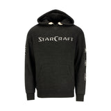 StarCraft Heavy Weight Patch Pullover Heather Schwarz Kapuze  - Vorderansicht
