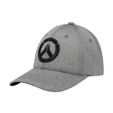 Overwatch Grey Performance Hut - Linke Seitenansicht mit Overwatch Logo  auf der Vorderseite
