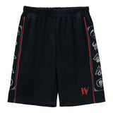 Pantalones cortos de baloncesto negros con los iconos de las clases de Diablo IV - Vista frontal