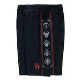 Pantalones cortos de baloncesto negros con los iconos de las clases de Diablo IV - Vista lateral