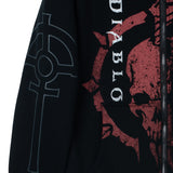 Diablo IV Necromancer Negro Zip-Up Sudadera - cerrar Up View