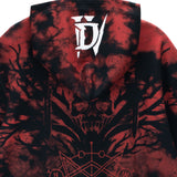 Diablo IV Negro Tie-Dye Pullover Sudadera - cerrar Up Back View