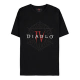 Camiseta negra con el logo y pentagrama de Diablo IV