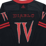 Diablo IV Negro Camiseta de hockey - cerrar-Vista hacia arriba