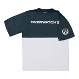 Overwatch 2 Logotipo Blanco Bloque de color T-camisa - Vista frontal con diseño de manga