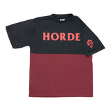 World of Warcraft Horda Rojo Colour Block T-camisa - Vista frontal con diseño de mangas
