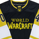 World of Warcraft Negro Camiseta de hockey - cerrar- Vista superior