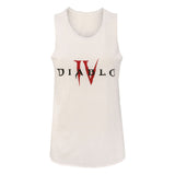 Diablo IV Camiseta de tirantes para mujer Blanco - Vista frontal con Diablo IV Logotipo