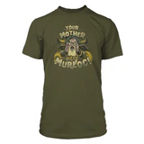 Hearthstone ¡El malvado Heckler J! Camiseta NX Verde Militar-camisa -Vista frontal