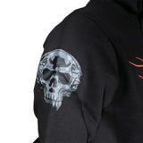 World of Warcraft Shadowlands King No More Negro Zip-Up Sudadera - Vista del brazo izquierdo