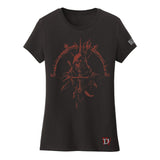 T-shirt noir pour femme Voleur Diablo IV - Vue de face