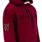 Diablo IV Heavy Weight Patch Pullover Burgundy Hoodie - fermer Up View