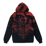 Diablo IV Noir Pullover Tie-Dye Hoodie - Vue arrière capuche relevée