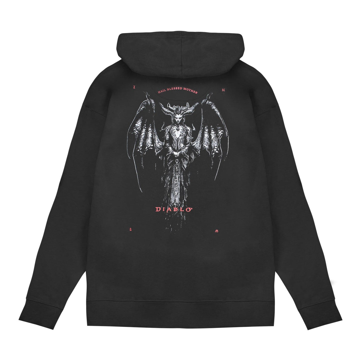 Diablo Lilith Blessed Mother Pullover Hoodie - Back View Noir Version