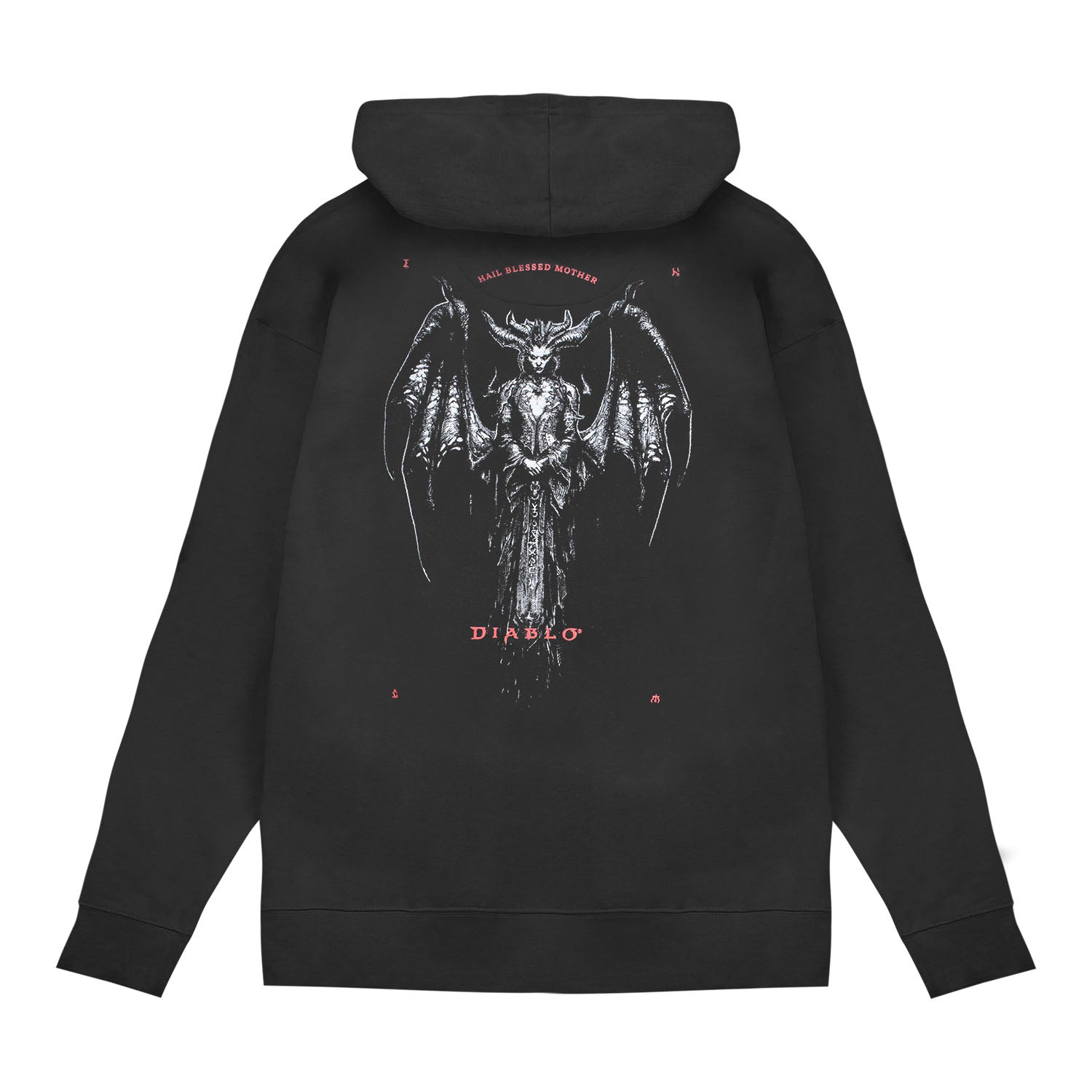 Diablo Lilith Blessed Mother Pullover Hoodie - Back View Noir Version