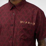 Diablo Chemise rouge boutonnée - Modèle fermer- Vue de dessus