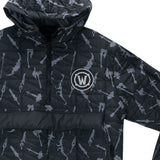 World of Warcraft Weapons Noir Veste pullover demi-zip - Vue de face fermer Up View