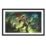 Temple noir de World of Warcraft Burning Crusade Classic: illustration encadrée (35,5 cm × 61 cm) en vert - Vue de face