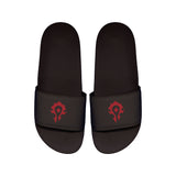 Mules noires avec logo Horde de World of Warcraft  - Vue de face