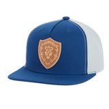 World of Warcraft Alliance J!NX Bleu Leather Emblem Patch Snapback Hat - Front Left View