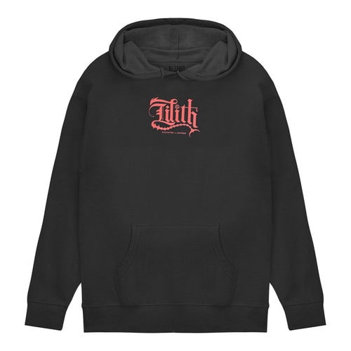Felpa con cappuccio Diablo Lilith Blessed Mother - Vista frontale Versione nera