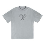 Maglietta Diablo Butcher Sketch Grey - Vista frontale