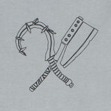 Maglietta Diablo Butcher Sketch Grey - Vista frontale ravvicinata