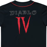 Diablo IV Maglia da baseball nera - Vista da vicino