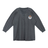 Overwatch T-shirt grigia a maniche lunghe da donna con 2 logo - Vista frontale