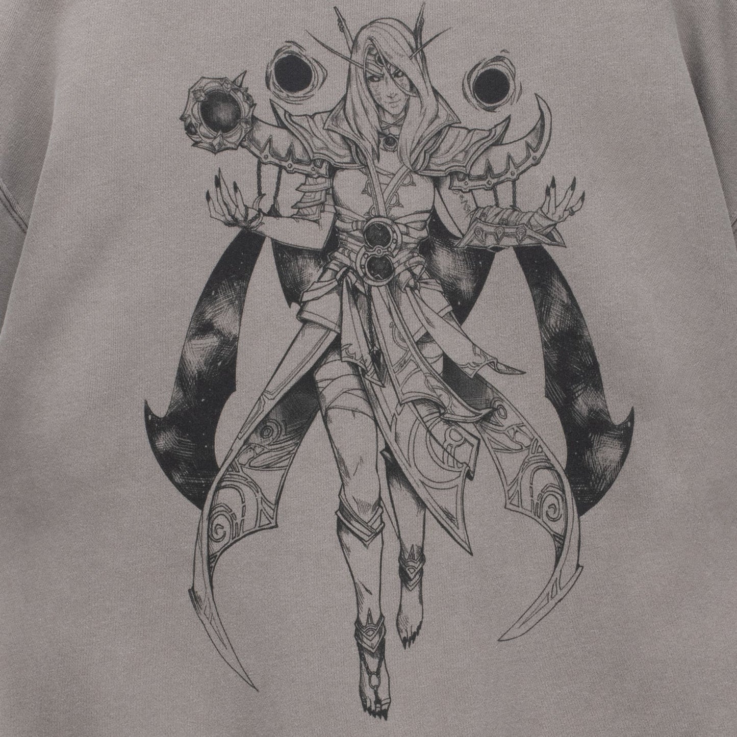 Felpa girocollo grigia di World of Warcraft Xal'atath Sketch - Vista posteriore