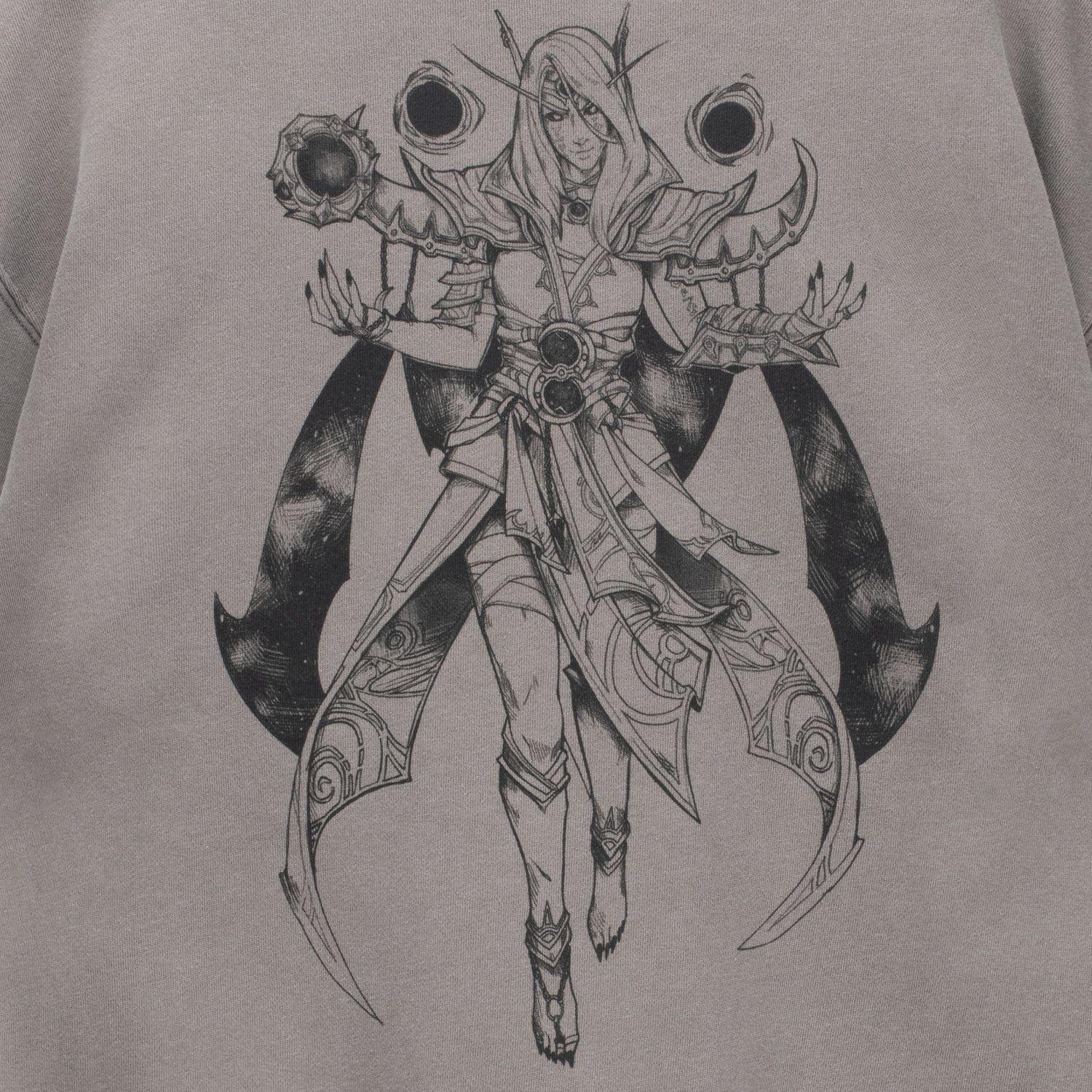 Felpa girocollo grigia di World of Warcraft Xal'atath Sketch - Vista posteriore