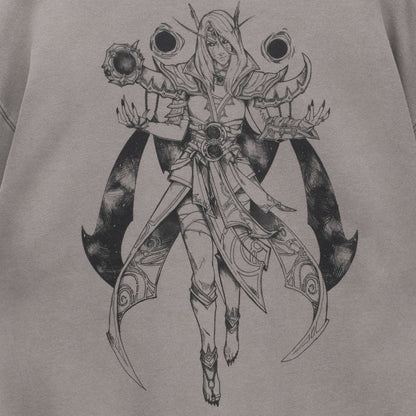 Felpa girocollo grigia di World of Warcraft Xal'atath Sketch - Vista posteriore