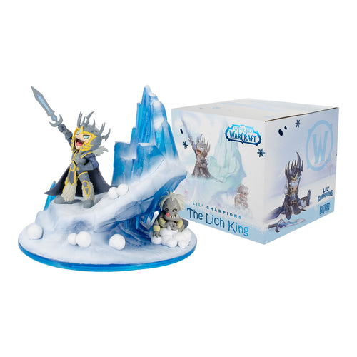Lil' Champions Lotta nella neve Arthas 7,5". Statua - Vista della statua e della scatola