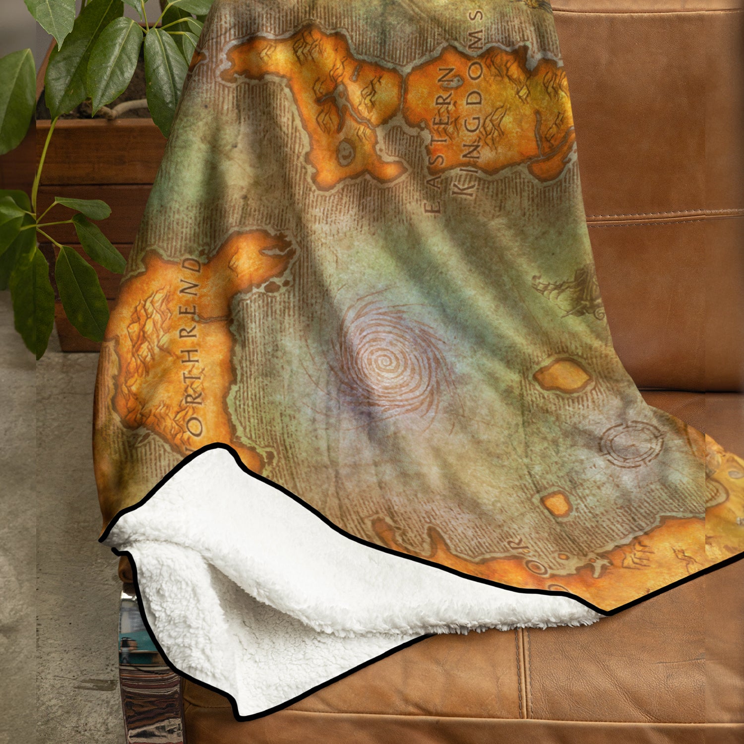 World of Warcraft Wrath of the Lich King Map Sherpa Blanket - Front View