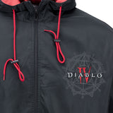 Diablo IV Windbreaker Black Jacket - Close Up View